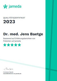 Jameda Siegel Dr. med. Jens Baetge, 2023 